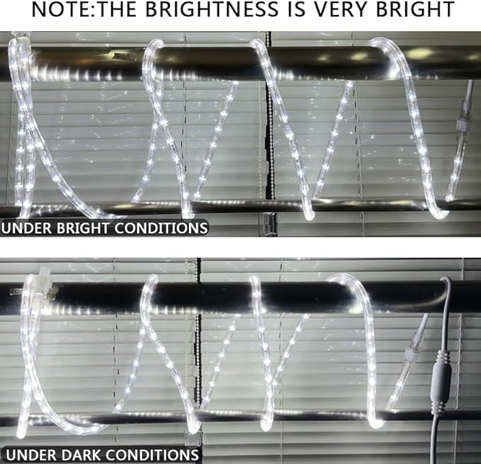 10 ft LED Rope Lights, 108 LED Connectable and Flexible Tube Lights,Rope Lights for Bedroom,Garden,Patio,Deck,Backyard,Kitchen,Christmas Decoration(White)