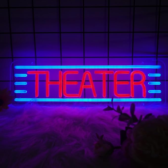Movie Theater Neon Signs,Theater Neon Lights for Home Theater, Theater Party Decorations, Neon Sign for Theaters,Gatherings with Friends