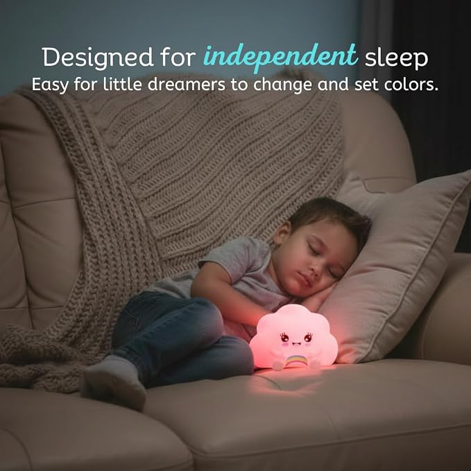 Cloud Night Light with Remote, Squishy Silicone Lamp for Kids | Tap Control | Rechargeable 9-Color Changing Soft Glow | Nursery Nightlight for Kids | Portable Animal Nightlight | USB Cord