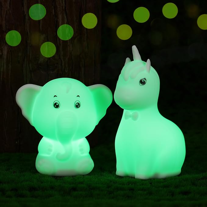 LOVERUIS Cute Night Light for Kids Colorful Unicorn Elephant Night Lights