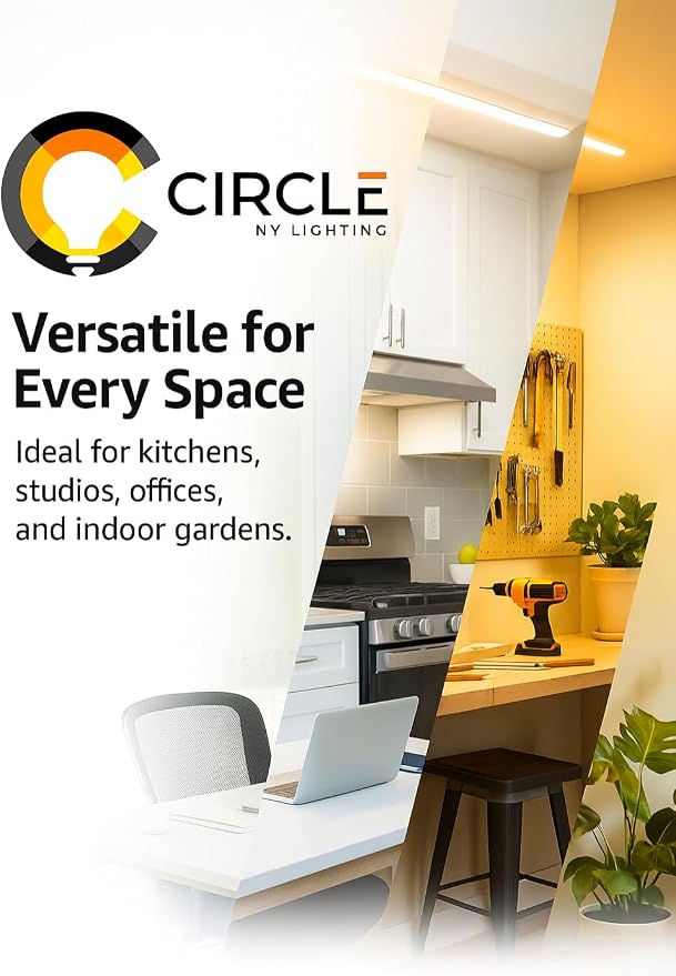 Circle F32T8/SP865 T8 Fluorescent Light Bulbs 48 Inch, 32W 6500K Daylight, G13 Medium Bi-Pin Base, 4FT Commercial Ceiling Light Replacement for Garage, Office & Shop Fixtures, 25 Pack