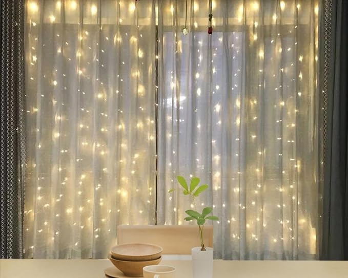 Twinkle Star 600 LED Window Curtain String Light for Wedding Party Home Garden Bedroom Outdoor Indoor Wall, Warm White | Wedding Party Home Garden Bedroom Decorations, Outdoor Indoor Wall, Christmas Decorations