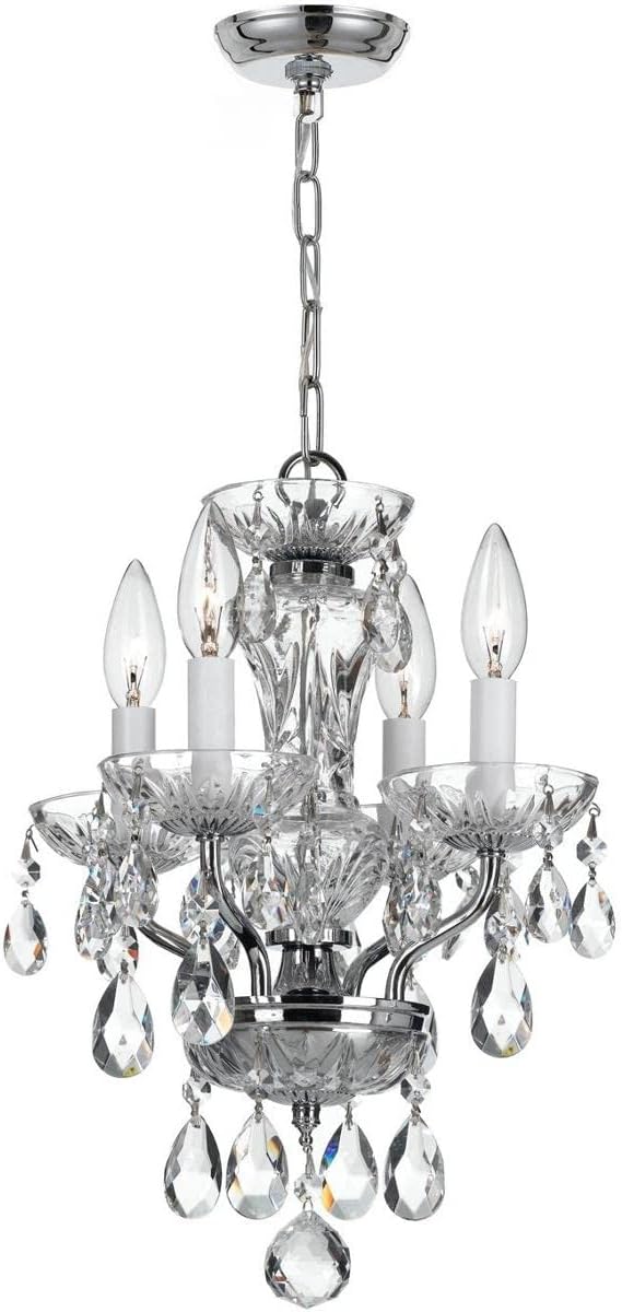 Crystorama Traditional Crystal 4 Light Spectra Crystal Polished Chrome Mini Chandelier