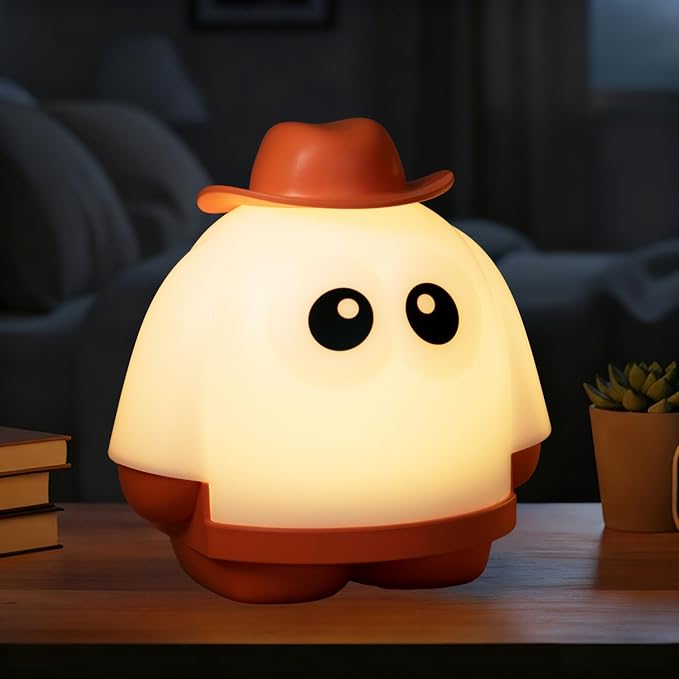 Halloween Ghost Night Light, Dimmable Ghost Lamp for Spooky Decor | Rechargeable Ghost Lights with Timer, Portable Table Lamps, Spooky Halloween Lights, Cute Halloween Decorations Indoor Gifts
