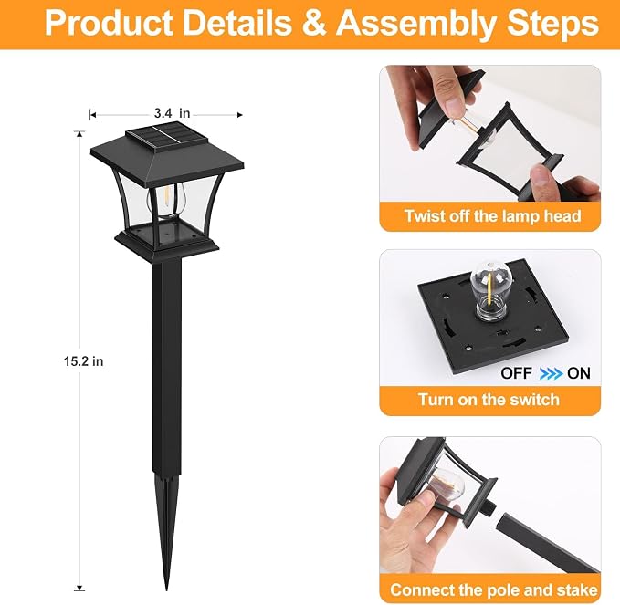 Sparkblaze Solar Pathway Lights Outdoor, 10 Pack, Warm White | Ideal for Walkways, Gardens, Lawns, Driveways & Landscape Lighting, Automatic Dusk-to-Dawn Lighting