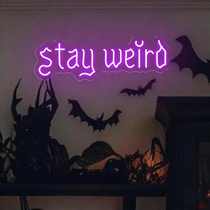 Stay Weird Neon Sign Purple Neon Signs for Wall Decor Neon Light Sign with USB Neon Lights LED Neon Sign for Bedroom Living Room Study Room LED Signs for Wall Decor Birthday
