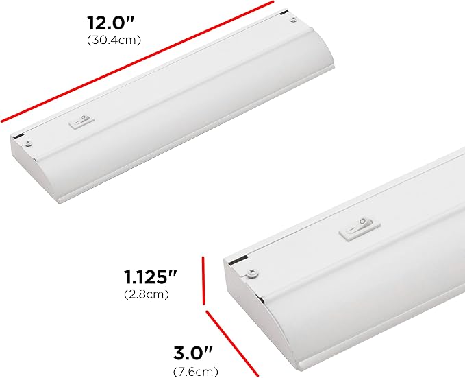 UltraPro 12 inch Hardwired Under Cabinet Lights, On/Off Only | 2700K Warm White, Under Cabinet Lighting, Under Counter Lights for Kitchen 44109