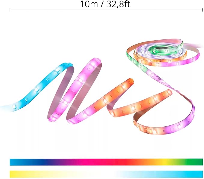 WiZ Connected 32.8 ft LED Light Strip for Your Smart Home - Flowing Multicolor LED, Color-Changing, Cuttable - Voice/App Control - Works with Google Home, Alexa & HomeKit, (Pack of 4)