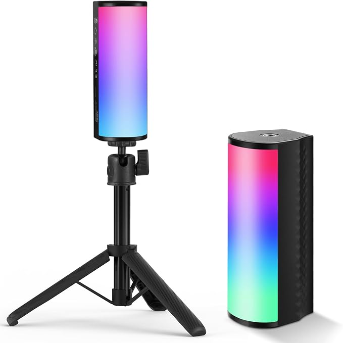 NEEWER Basic Magnetic Handheld Light Wand with Desk Tripod, 360° Full RGB Mini LED Video Tube Light Stick, 2500mAh Battery 2500-8500K Dimmable Lighting for Studio Camera Photography Recording, TL96RGB