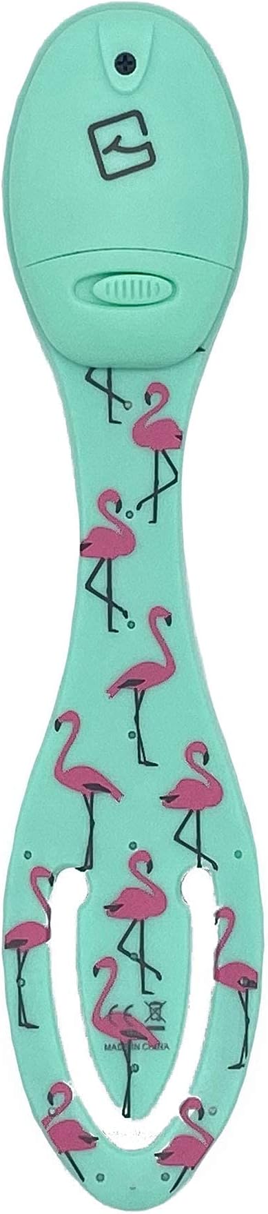 Gifts for Readers & Writers Book Light, Clip On Reading Light for Bed, 2in1 Flexilight & Bookmark, Small & Lightweight with a Soft Glow, 2 Batteries Included, Flamingo