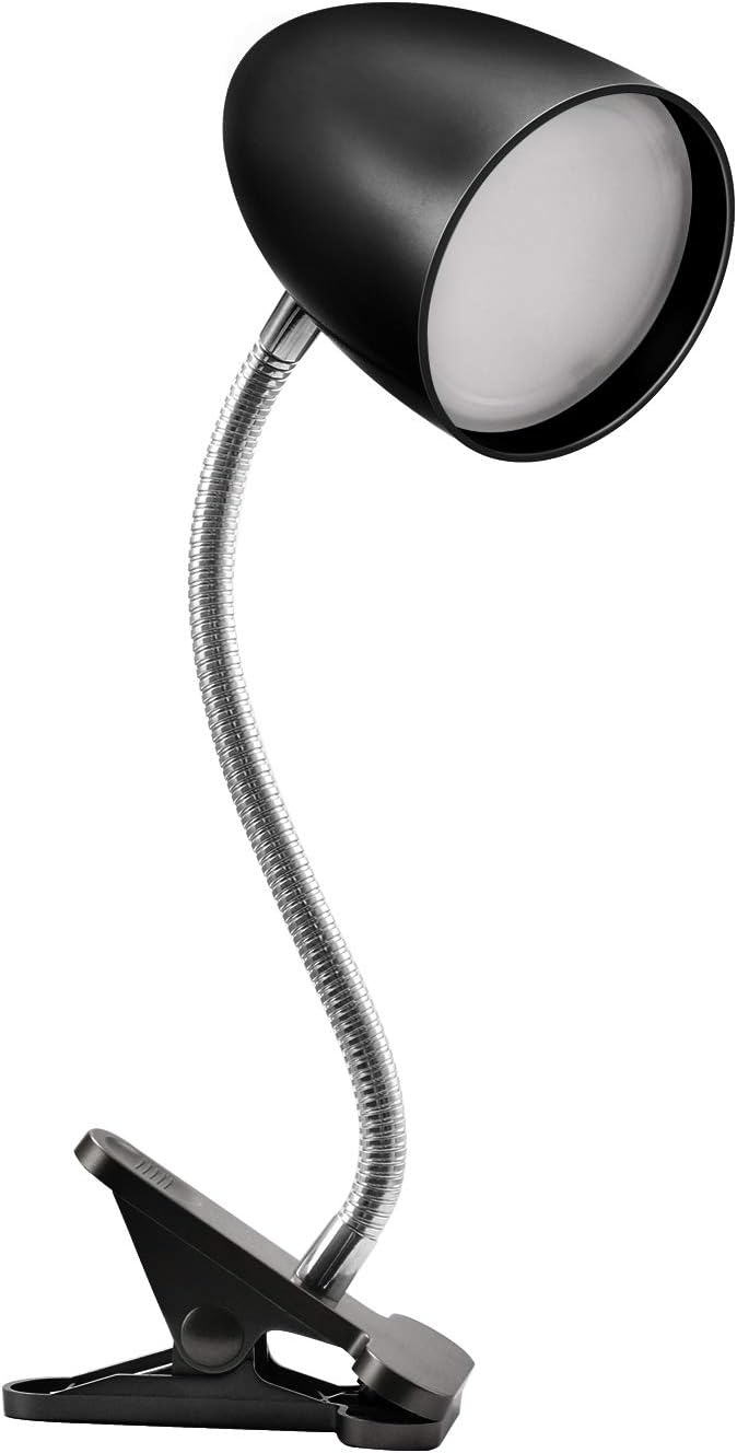 E ENERGETIC LIGHTING Clip on Light for Bed, Non-Dimmable Clip on Reading Light for Bed, 4000K Cool White, 3.5W 240 LM Desk lamp with clamp, Eye Protection, ETL Listed, Black