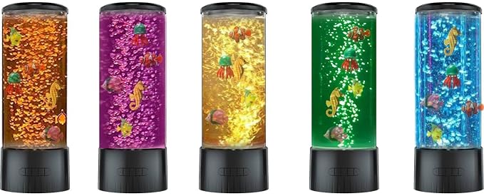 COLORLIFE Sensory Bubble Tube Table Lamp – Extra Large 5.5-Inch Diameter, Calming Aquarium Effect with Lifelike Fish, Ideal Gift for Autism & Anxiety Relief, Kids Room, Sensory Room, Bedroom, Office