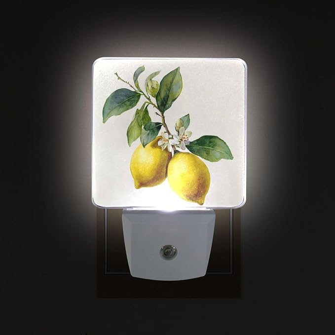 Lemon Yellow Night Light Dusk to Dawn Sensor LED Night Dimmable Nightlight Lights Plug into Wall for Living Room