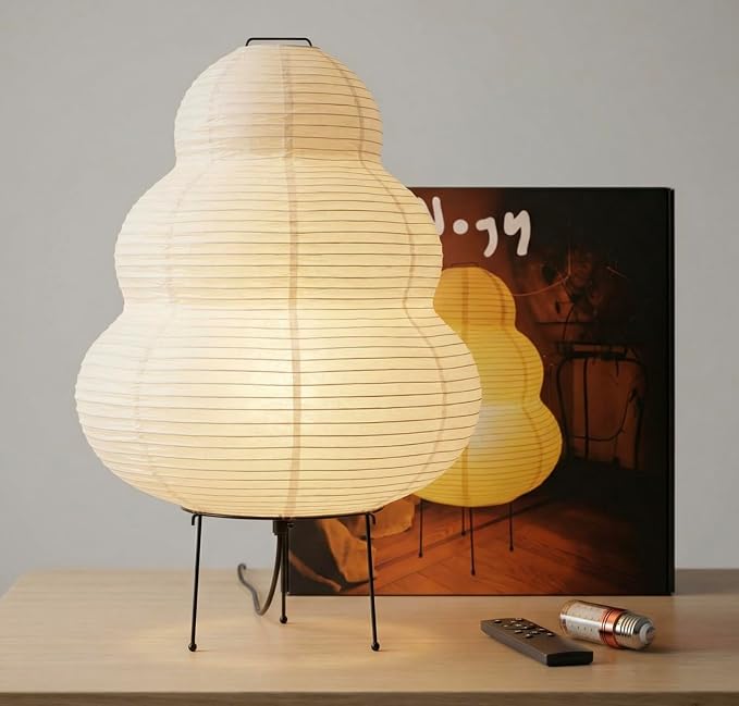 Akari Noguchi Rice Paper Lamp • Japanese Paper Lantern Lamp • Japanese Japandi Floor/Table Lamp for Soft Ambient Lighting (Akari)
