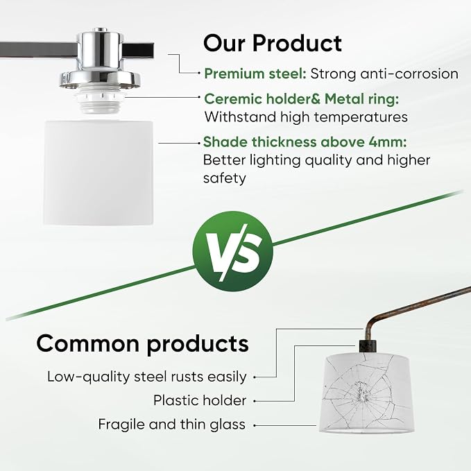 32 Inch Chrome Bathroom Light Fixtures Over Mirror 4 Light Bathroom Vanity Light Silver Modern Industrial Makeup Lighting Wall Sconce Shower Farmhouse Rustic Milk Glass Lamp Above Desk Sink