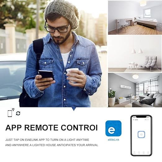 QIACHIP Ewelink Wi-Fi Smart Light Socket E26 E27 Bulb Socket Adapter, APP Remote Timing with 2.4G Wireless Switch, Compatible with Alexa and Google