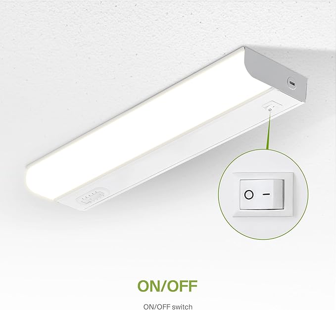 ASD 2 Pack 18 Inch Hardwired LED Under Cabinet Lights, On/Off & 5CCT Switch 2700K-5000K, 10W 807LM CRI90+, Direct Wire Low Profile Linkable Fixture, Dimmable Under Counter Kitchen Lighting, White, UL