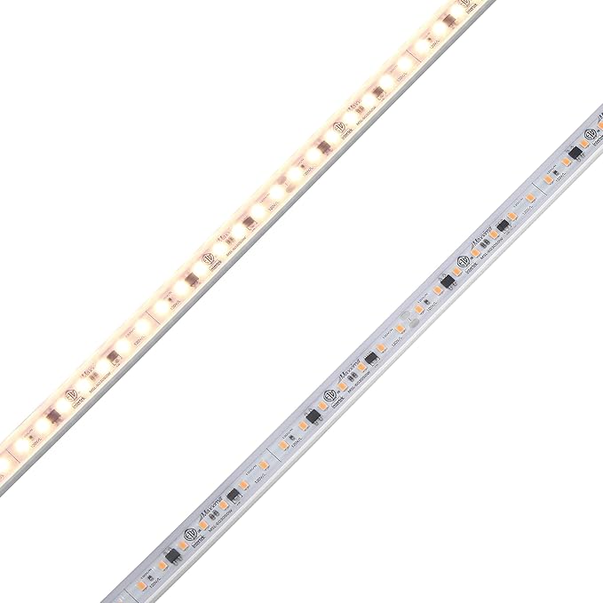 Maxxima 60 in. Hardwired LED Under Cabinet Strip Light, 2300 Lumens, 3000K Warm White, Kitchen and Living Room 120V White Cove Lighting, No Power Supply Needed