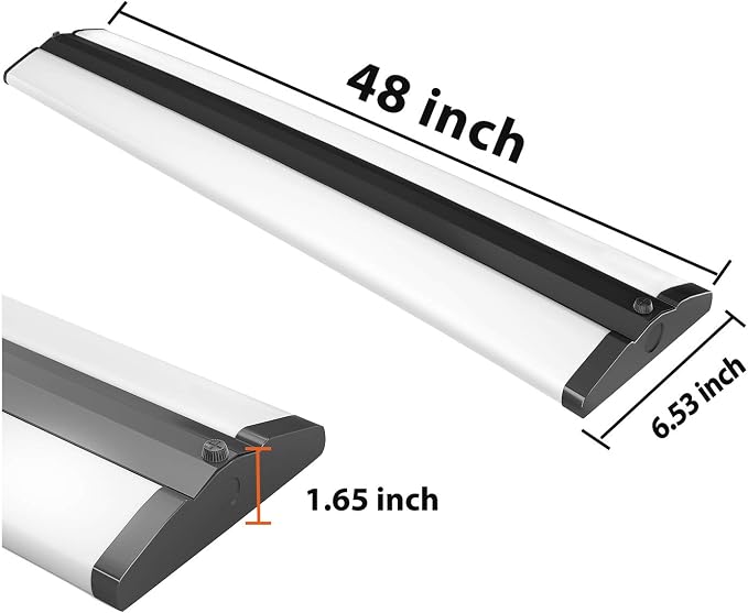 4FT LED Wraparound Light Fixture Ceiling Mount, Ultra Slim 50W LED Garage Light Flush Mount, 4000K Neutral White, 5500 Lumens Office Light, Fluorescent Fixtures Replacement, 4 Pack