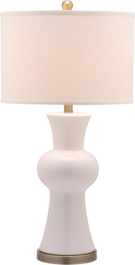 Safavieh Lighting Collection Lola Column White Table Lamp, Set of 2