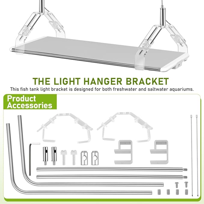 Kisangel 2pcs Aquarium Light Rack Support Stand Aluminum Alloy Adjustable Height Fish Tank Lamp Bracket for Freshwater Saltwater Fish Tank Light Rack