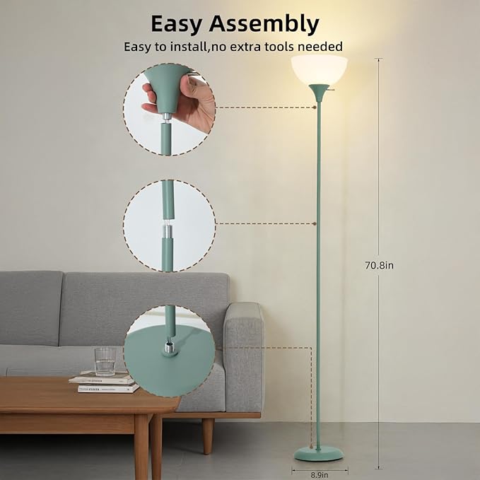 Standing Lamp, Floor Lamp, Dimmable Floor Lamps for Living Room Bedroom Study Office Kid’s Room (Green)