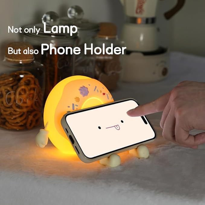 Doughnut Night Light - Kawaii Donut Bedside Night Lamp Desk Decor USB Recharging, Delay-off Bedroom Sleep Light, Cute Gifts for Girls, Boys, Teens, Friends Birthday, Thanksgiving, Christmas