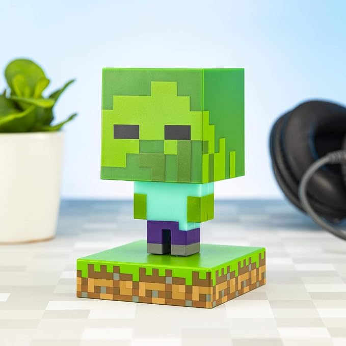 Paladone Minecraft Zombie Light - Officially Licensed Merchandise, Portable Night Light and Gaming Room Decor for Kids, Gift for Gamer, Battery Powered, Green