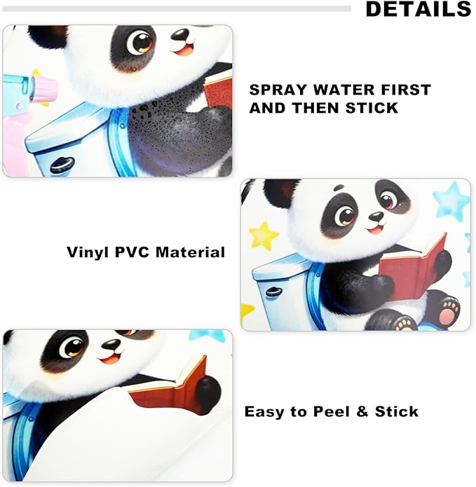 Glow in The Dark Wall Stickers Cartoon Animal Night Blue Light Wall Decals Cute Panda Peel and Stick Decor for Kids Room Bathroom