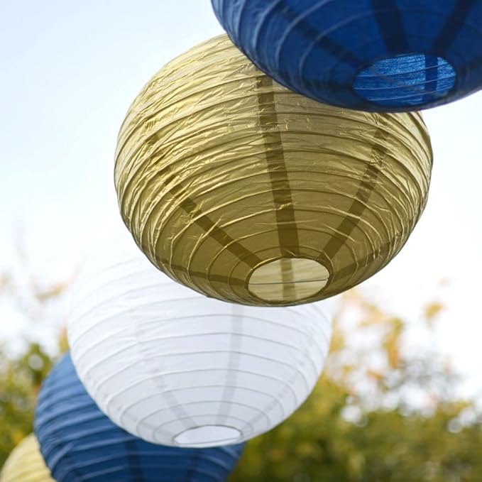 12 Inch Navy Blue Paper Lantern Lamps Chinese Lantern(Set of 5, Navy Blue)