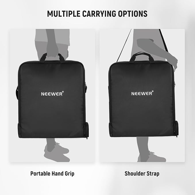NEEWER 18" Ring Light Carrying Bag with Separate Storage Bag Expandable for 30.7"/78cm Folded Light Stand Tripod, 23.6"x22.8"/60x58cm Lightweight Nylon Protective Bag for Ring Light with Stand, RU-009