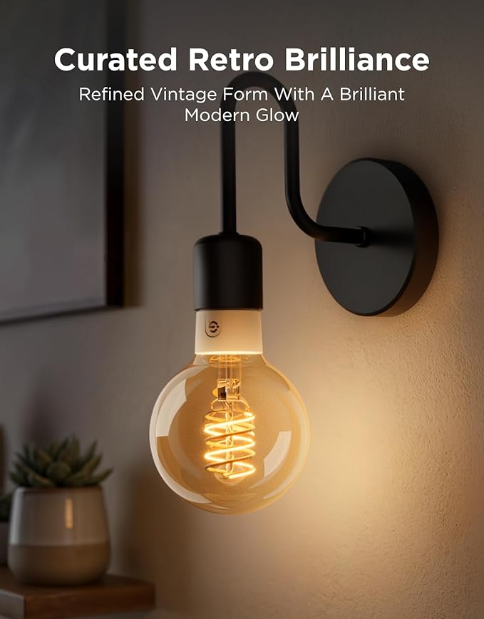 Govee Edison Bulbs, G25 Smart Vintage Light Bulbs, RGBWW, E26 Base 4 Pack | RGBWW and Tunable White, Compatible with Matter, Alexa & Google Assistant, Vanity light bulb for Living Room Kitchen