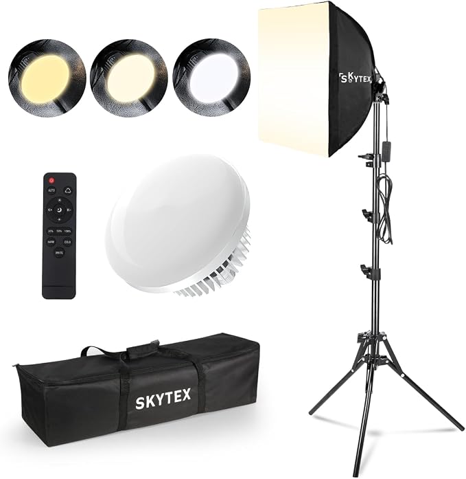 Softbox Lighting Kit 16x16in Soft Box 1Pack Upgrade 135W 2700-6400K 100V-240V E27 LEDBulb Continuous Photography Lighting,Photo Studio Light Equipment for Camera Shooting Video Recording