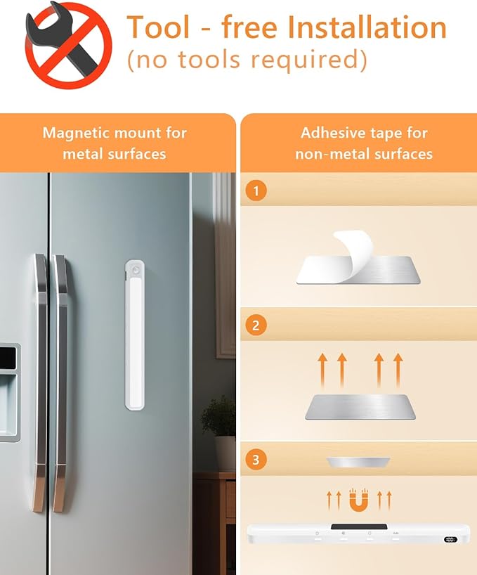 WILLED Under Cabinet & Closet Lights, Motion Sensor, Rechargeable, Magnetic, 3 Color Temps, Dimmable LED Light Bar for Indoor Kitchen Counter (4 Pack, White)