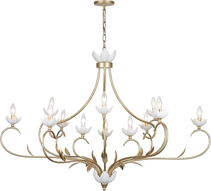 Savoy House 1-5186-12-59 Muse Chandelier, 12-Light 720 Total Watts, French Gold and White Cashmere