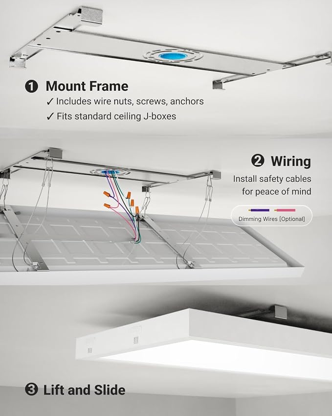 Sunco 10 Pack 1x4 LED Flat Panel Light, Dual Selectable CCT 3500K/4000K/5000K & Wattage 30W/40W/46W, 5700LM, 0-10V Dimming, Surface Mount, Matte White, Drop Ceiling Fixture - ETL DLC | 5700LM, Selectable Wattage 30W/40W/46W, Selectable CCT 3500K/4000K/...