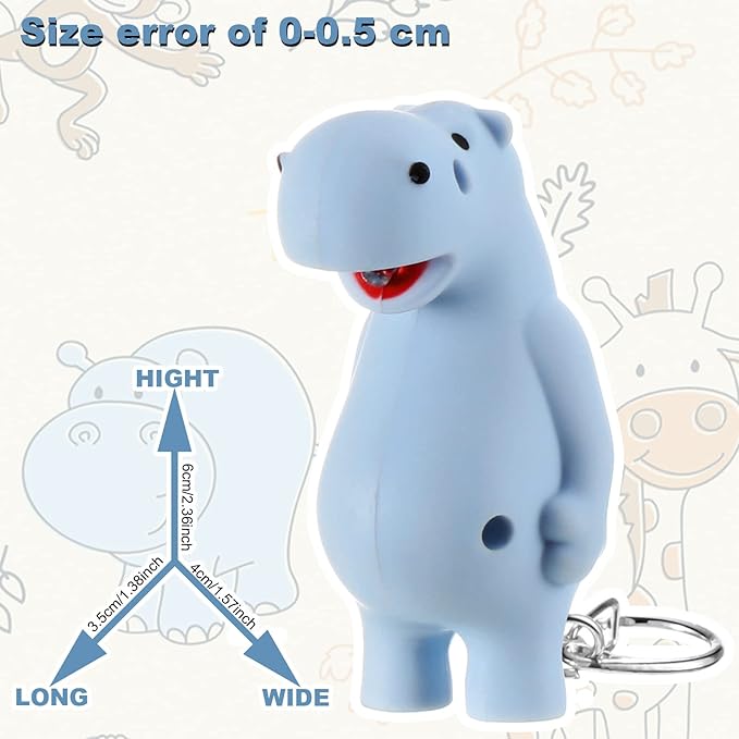 Kenning 6 Pieces Animal Flashlight Keychain Mini Pediatric Nurse Flashlight Badge Reel Pediatric Pen Lights Keychain for Nursing Staff Urgent Care
