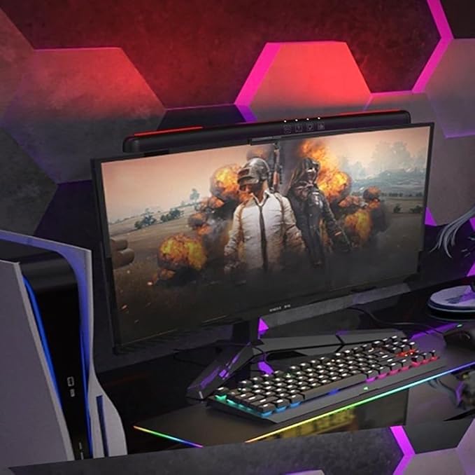 Computer Monitor Light Bar Curved Screen Hanging Light with RGB Colorful Ambient Light Four Modes Touch Control Eye Protection LE13 B