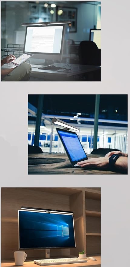 Computer Monitor Lamp, Screen Monitor Light Bar for Eye Caring, Screen Monitor Light Bar with Backlight for Eye Caring, E-Reading LED Task Lamp with Dimming Adjustment, Perfect for Reading and Study