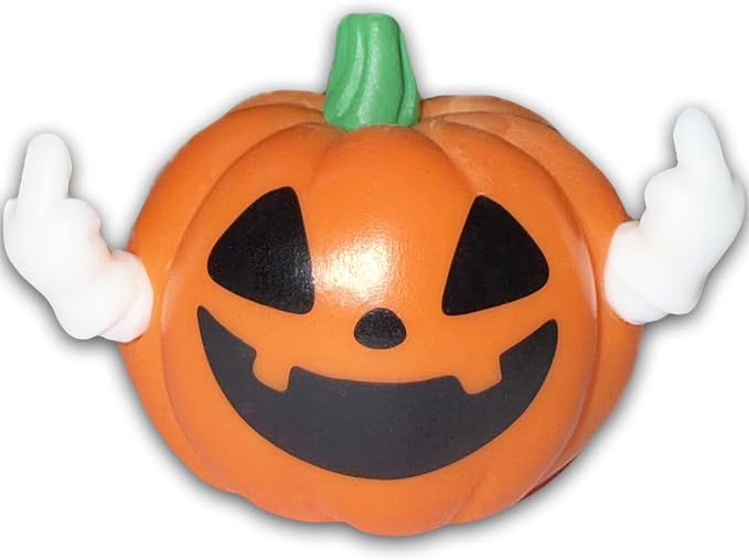 Halloween Pumpkin Figurine Funny Ghost Statue for Gift Resin Ghost Sculpture Halloween Tiered Tray Desk Ornaments Decor Spooky Middle Finger Statue for Home Decorations Supplies