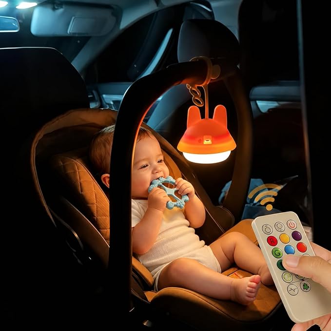 ShaArkMango Baby Night Light for Nursery, Travel Baby Essentials Must Haves | Soft Glow Car Seat Lighting for Night Driving Backseat, Rechargeable Night Lamp, Gentle Eye Caring Light for Infants Toddlers