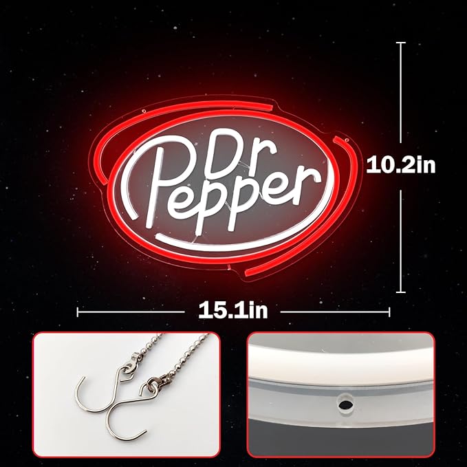 Pepper Neon Sign Dimmable Led Pepper Light for Wall Decor, Soda Decor Neon Signs for Business Man Cave, Bar, Shop, Bedroom, Pepper Gifts for Christmas, Birthday