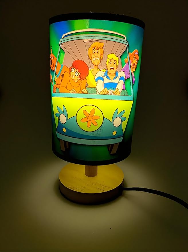 Frameless Wood Base Cartoon Scooby Table Lights Table Lamp with Light Bulb Bedside Night Light Great Decor or Gift Ideas