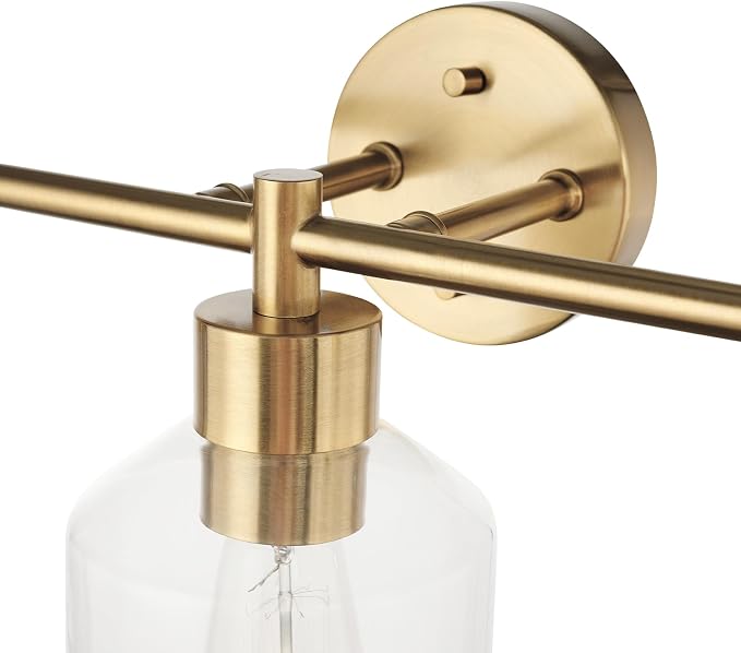 Globe Electric 51638 3-Light Vanity All-in-One Bathroom Set, 5 Piece Gold Finish