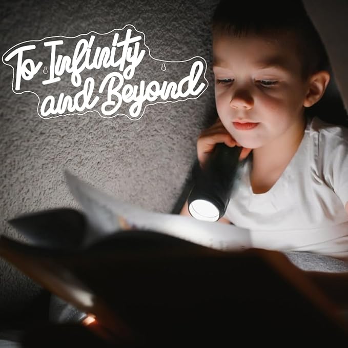 To Infinity and Beyond Neon Sign, Led Light Neon Signs for Wall Decor,Anime To Infinity and Beyond Neon Lights for Bedroom Men Cave Party Decor, Birthday Christmas Gifts for Boys and Girls