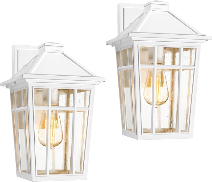 Darkaway 2pcs Outdoor Sconce Lights Wall Light Fixtures, 14inch Large Porch Light Outdoor Wall Anti-Rust Waterproof Aluminum with Glass Exterior Light Fixture for Patio Yard Garage