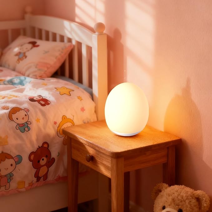 Night Light for Kids,Egg Night Light for Baby Nursery, 7 Colors Changing & 30-Min Timer Portable Nursery Night Lamp forBaby Nursery & Kids Bedroom,DIY Hand-Painted Custom Lamp