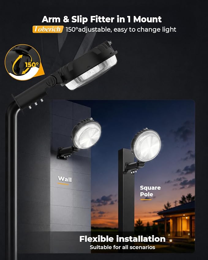 2-Pack 150W LED Barn Light Dusk to Dawn, 20000LM Outdoor Yard Light 6500K | Ultra Bright Security Light, Adjustable Angle, IP66 Waterproof, Photocell, AC110-120V, Lights Up Large Areas for Yard Barn