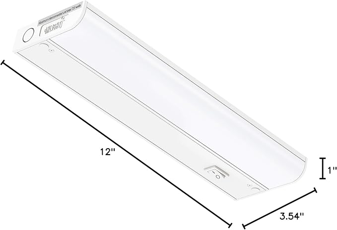 GETINLIGHT Inlight 12-inch Hardwired Only LED Under Cabinet Lighting, Soft White(3000K), Dimmable, Matte White Finished, ETL Listed, IN-0201-11-WH