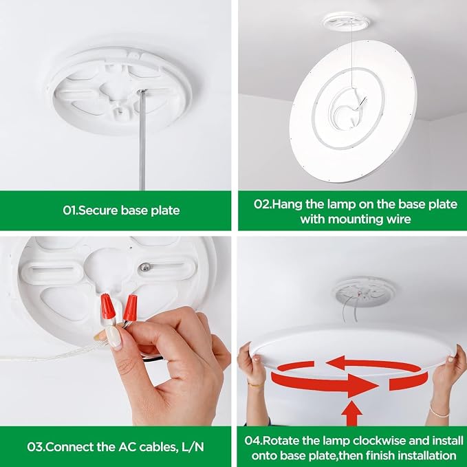 TALOYA 18" Flush Mount LED Ceiling Light,36W 5CCT,Dimmable,2-Pack White | Ultra Slim Low Profile Round Ceiling Light Fixture for Bedroom,Living Room,Kitchen